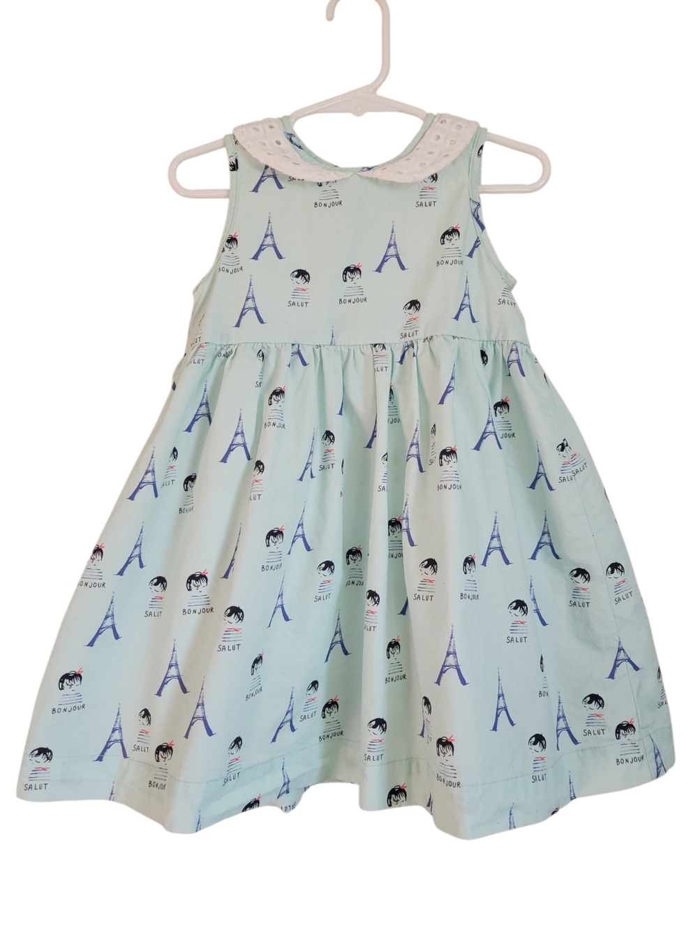 Petit Peony Dress 3Y Cotton Paris Print Peter Pan Collar EUC Girls Boutique